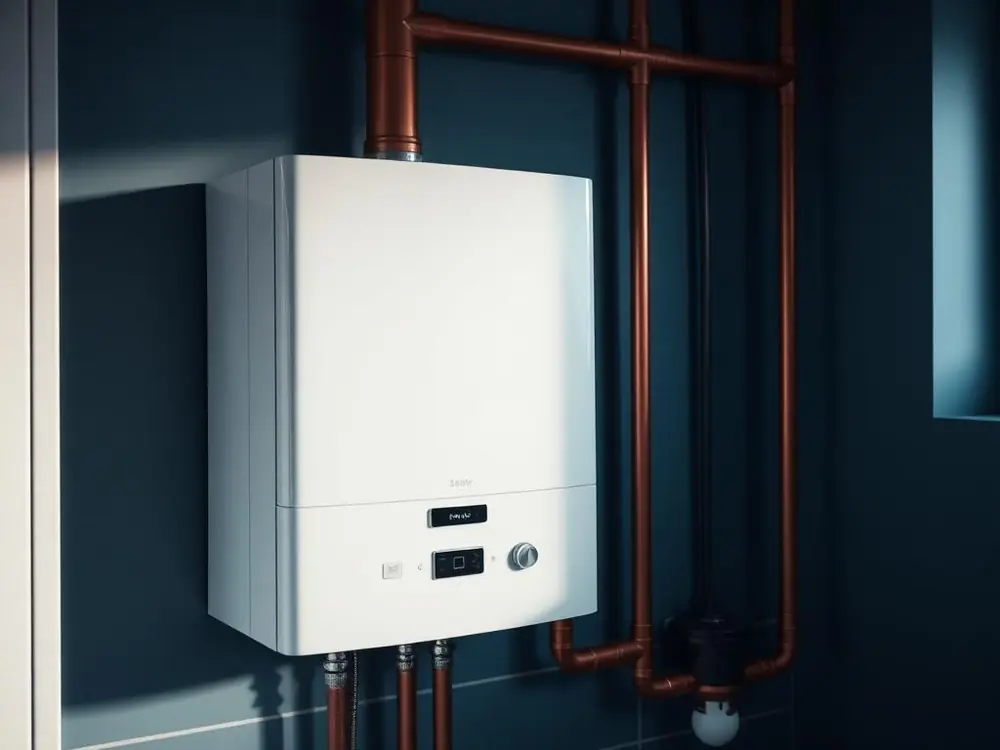 New gas boiler installed with copper pipework